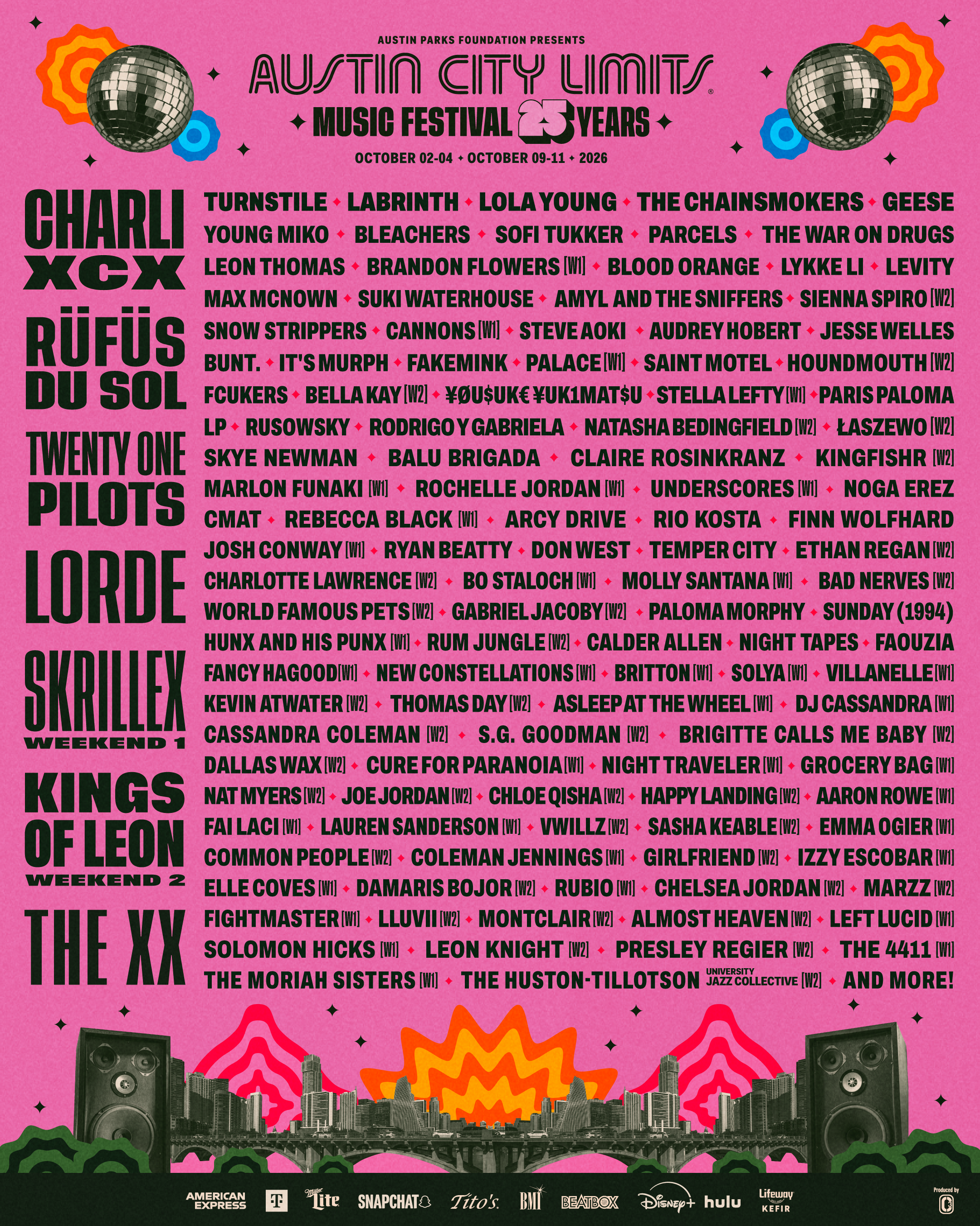 Austin City Limits unveils 2026 lineup