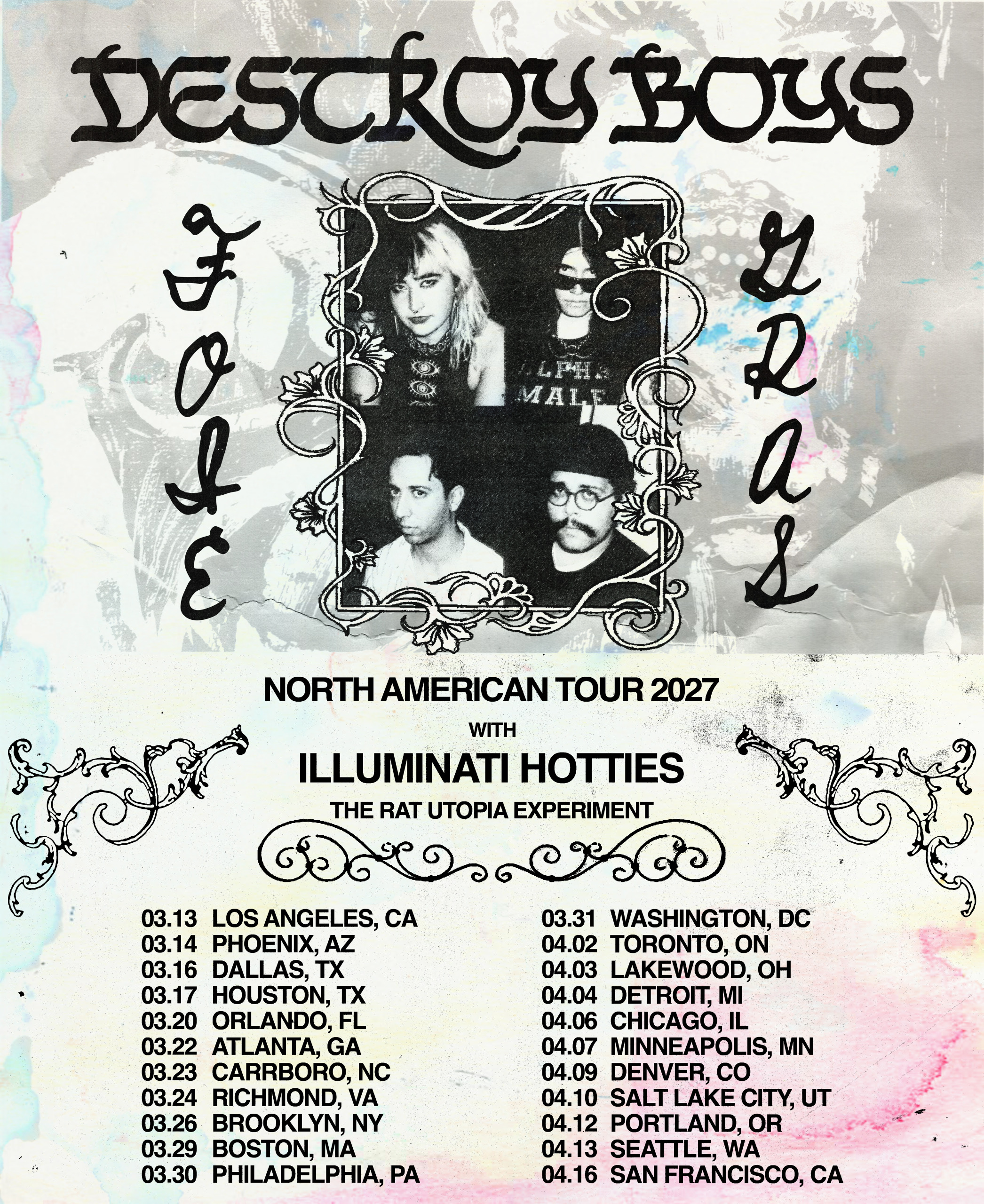 Destroy Boys - 2027 North American Tour Admat